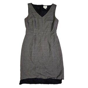 Ann Taylor Loft Sheath Wool Mix Midi Dress Size 8 Dark Grey Sleeveless
